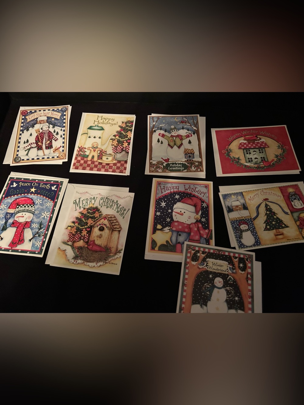Vintage Christmas Card Lot of 9 Barbara Ann Kenney Holiday Cards/Envelopes New